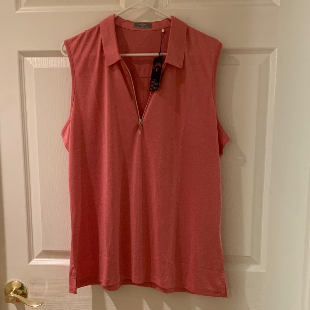 Callaway Sleeveless Coral Blouse